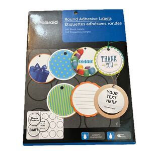 Polaroid : Round Adhesive Labels 160 Count Blank Labels (Factory Sealed)